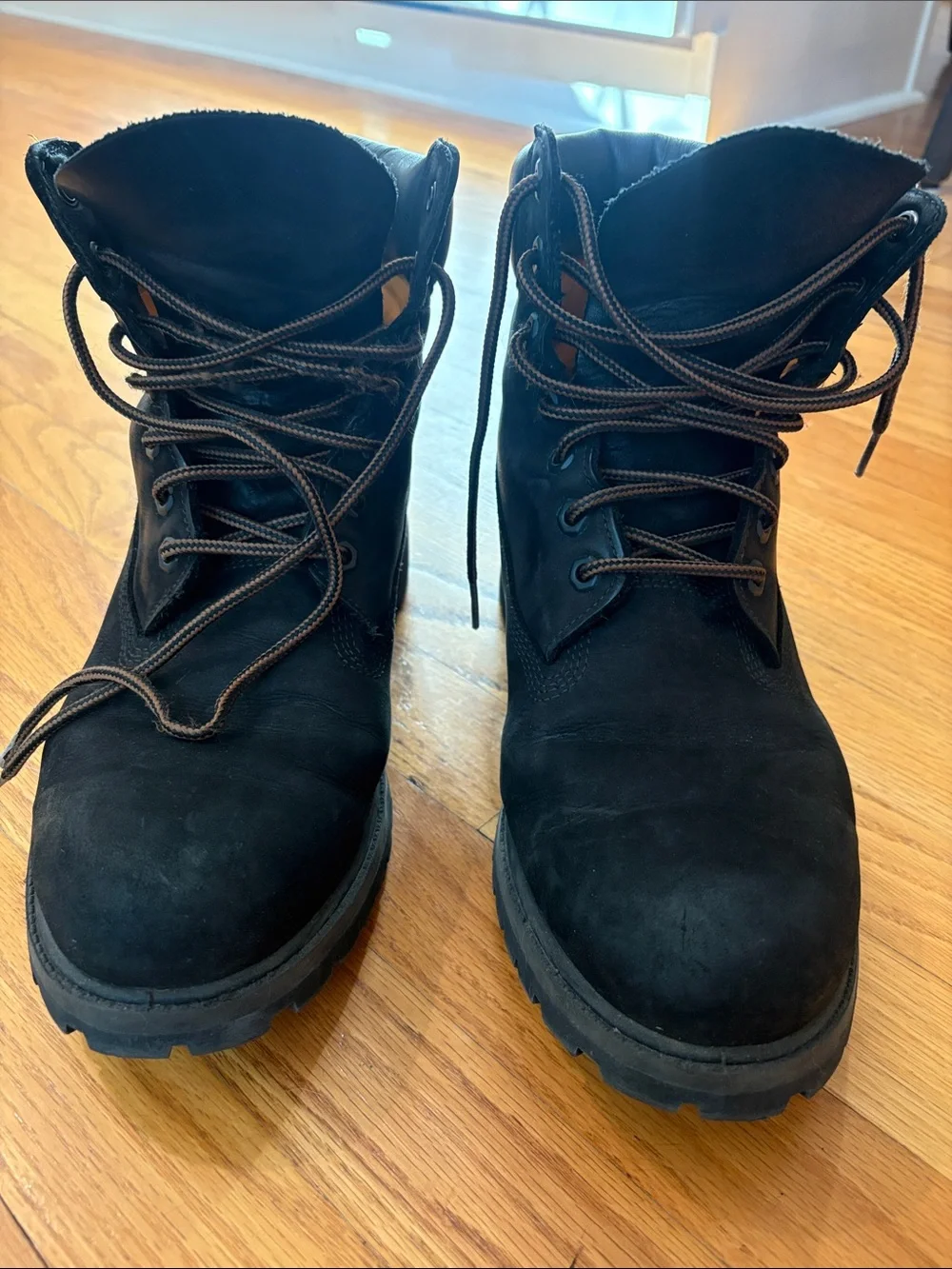 Timberland Black Nubuck Lace-Up Men's Hiking Work Boots
